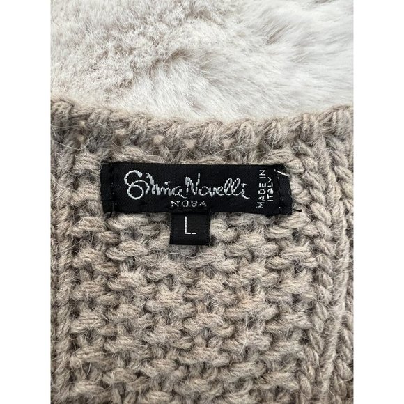 Silvia Novelli Large L Alpaca Wool Chunky Knit Cardigan Sweater Italy Brown EUC - Picture 4 of 7